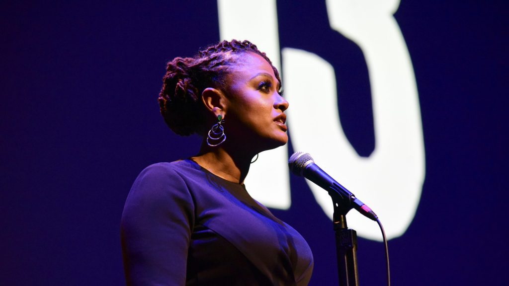Ava DuVernay introduces world premiere of '13th'. Photp by Julie Cunnah, courtesy of Film Society of Lincoln Center.