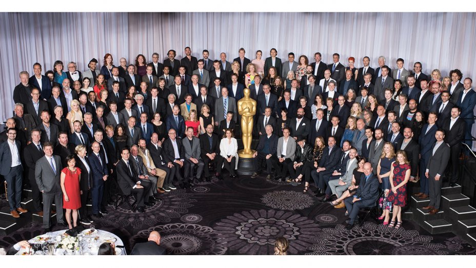 2016 Oscars nominee luncheon. Try somehow to find the nominees of color [Mexican-born "Revenant" director Alejandro Gonzalez Inarittu is in the back there, and, um...] (credit: Image Group LA/A.M.P.A.S.)